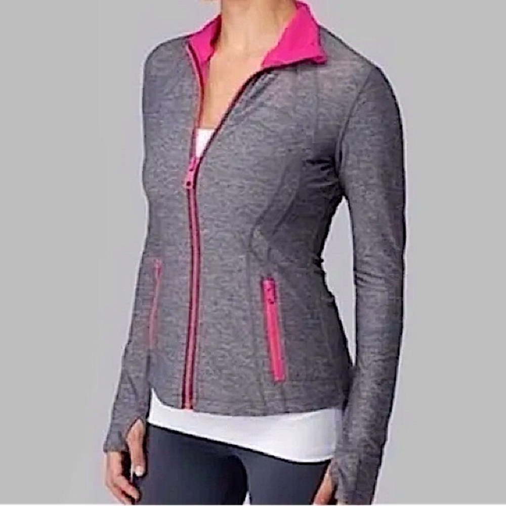 RARE HTF 𝗹𝘂𝗹𝘂𝗹𝗲𝗺𝗼𝗻 define full zip jacket Classic Sport Gray & Pink, 4